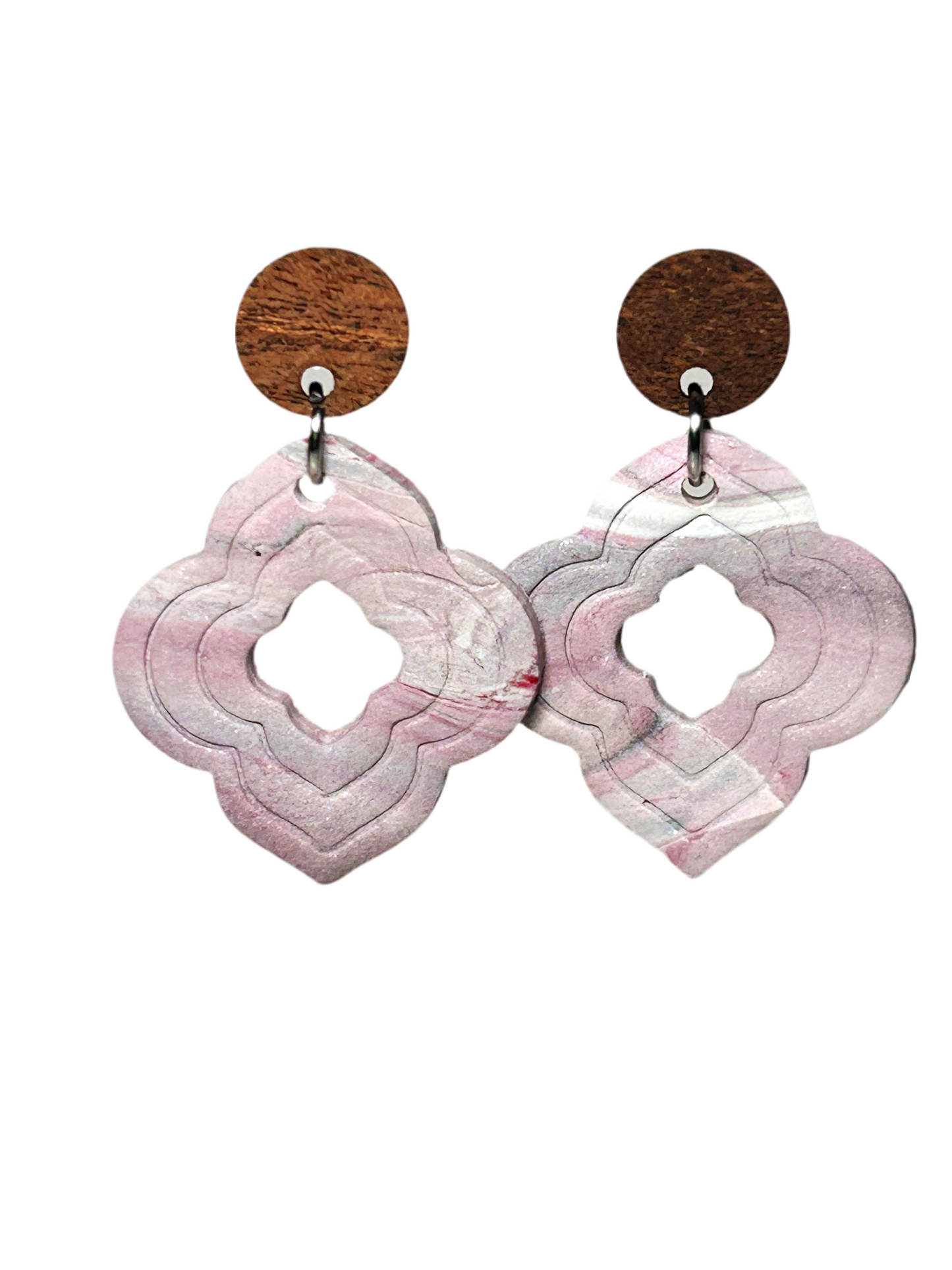 Pink Swirl Dangles