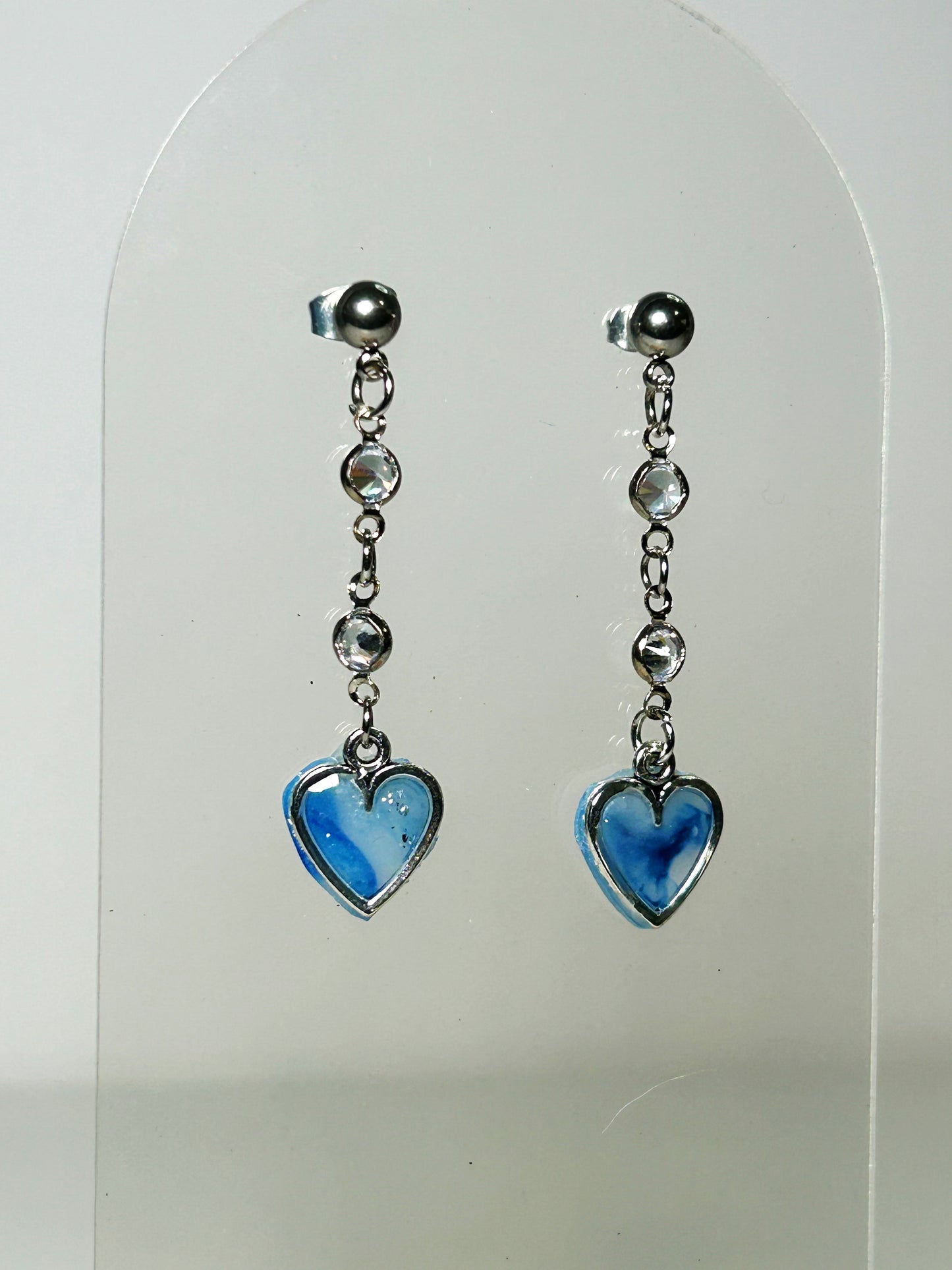 Marble Blue Hearts