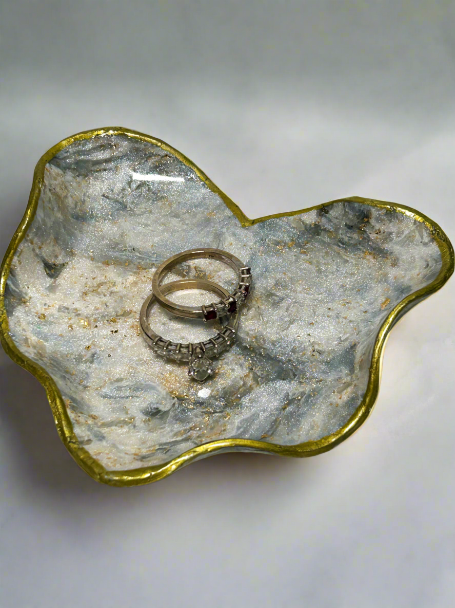 Gray Swirl Trinket Tray