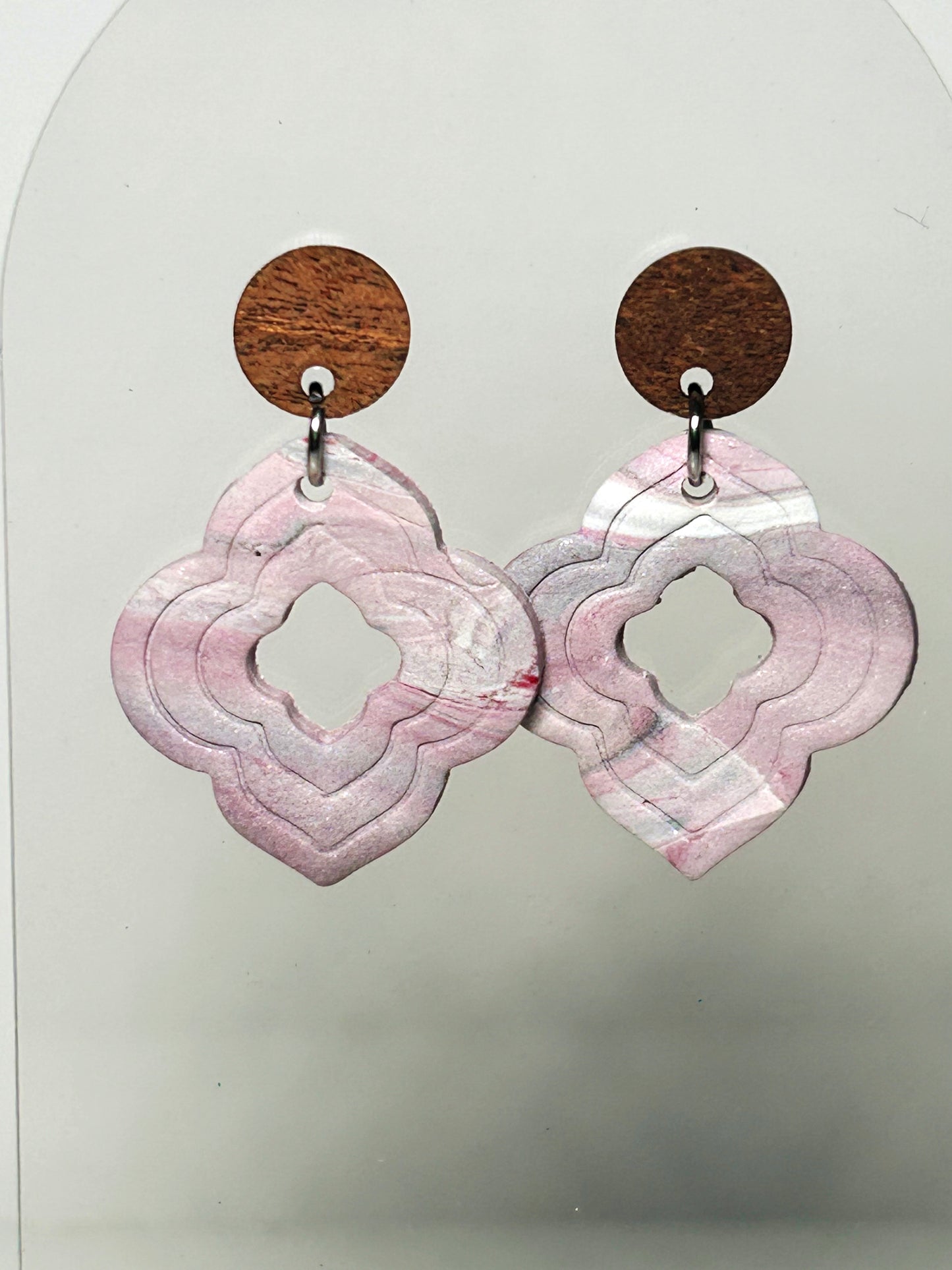 Pink Swirl Dangles