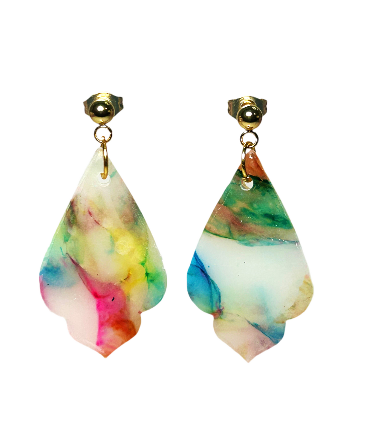 Rainbow Scallop Dangles