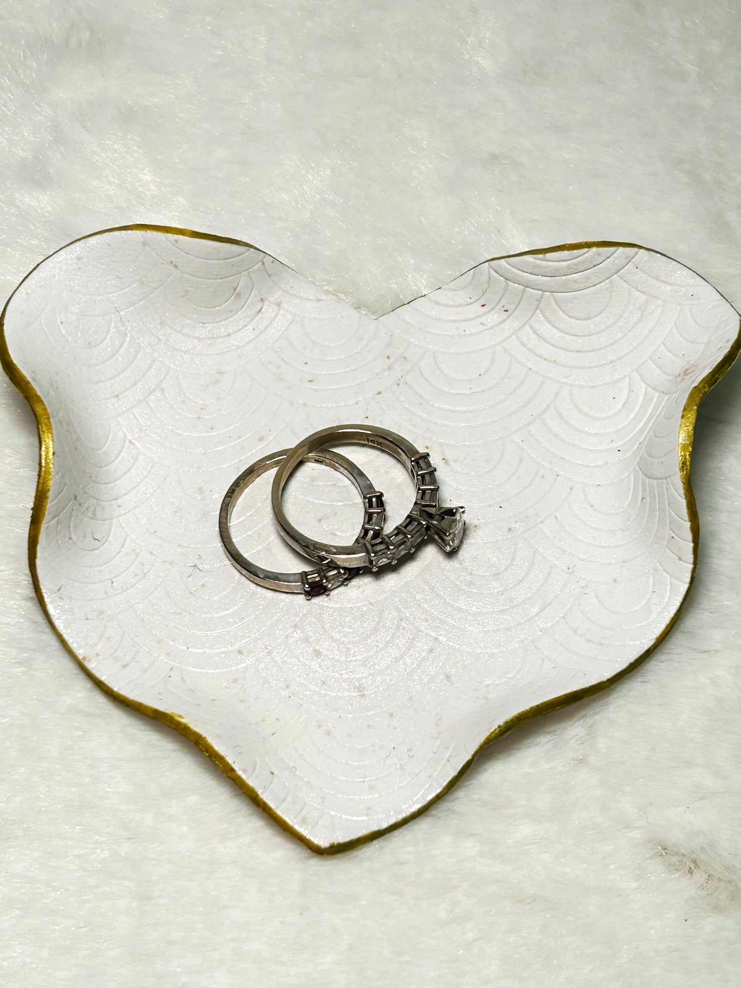 White Swirl Trinket Tray