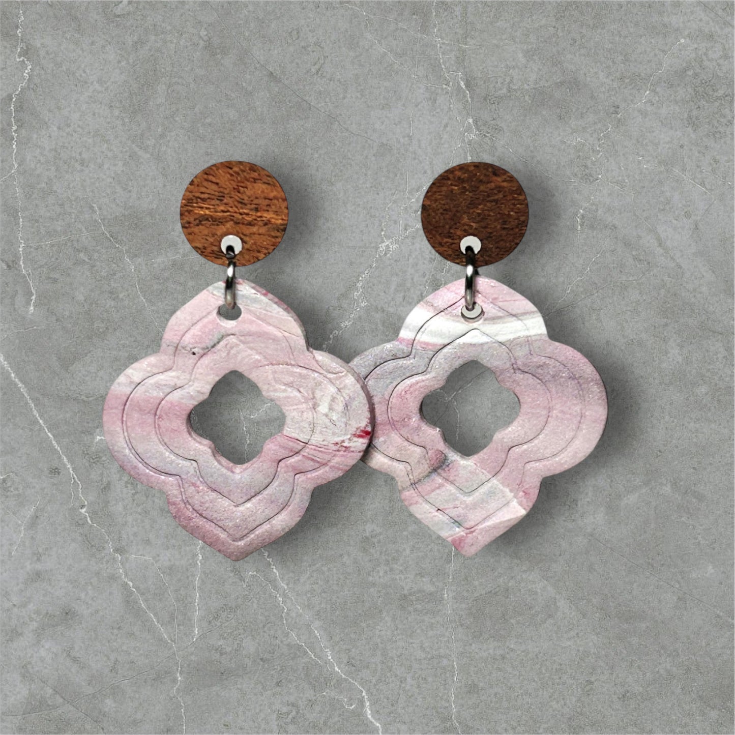 Pink Swirl Dangles