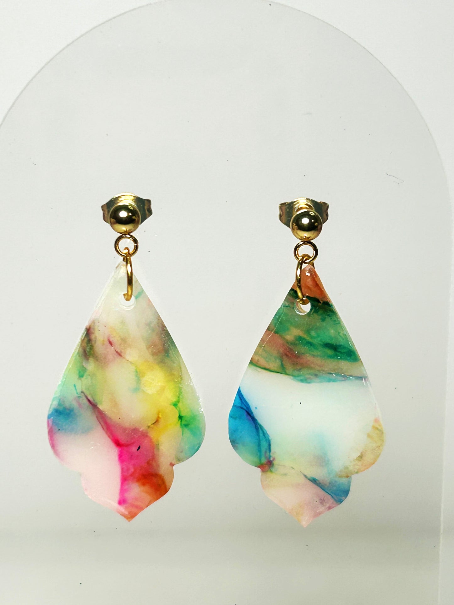 Rainbow Scallop Dangles