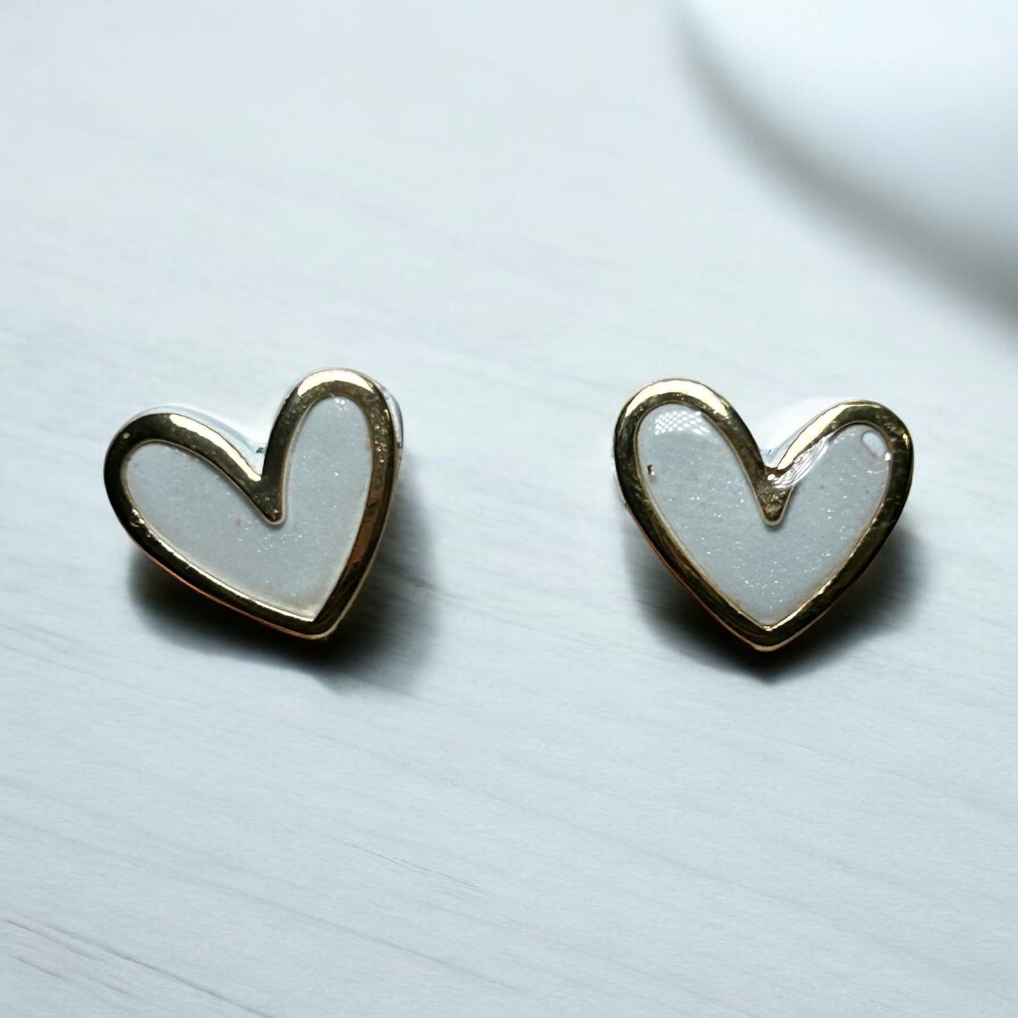 Blue Gray Heart Studs