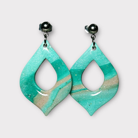 Green Swirl Dangle