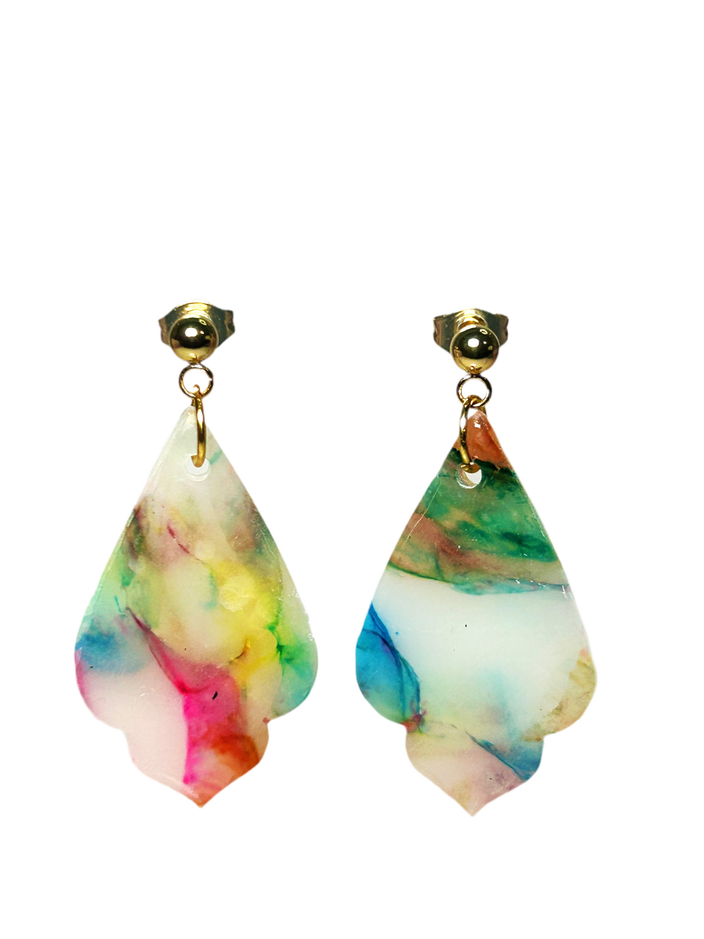 Rainbow Scallop Dangles