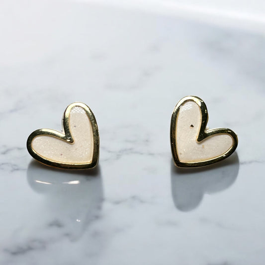 White Sparkle Studs