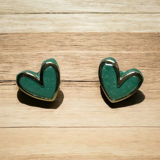 Green Heart Studs