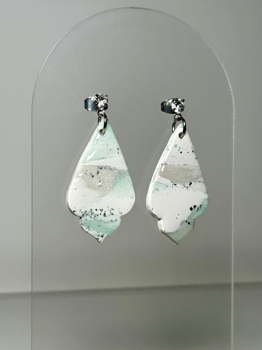 Mint Scalloped Dangles