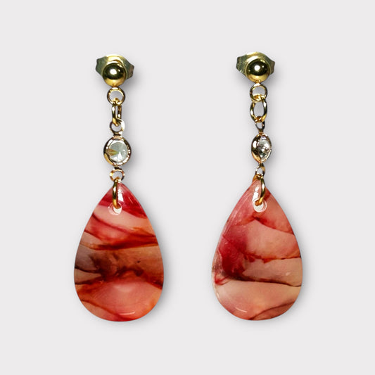 Red Marble Teardrop