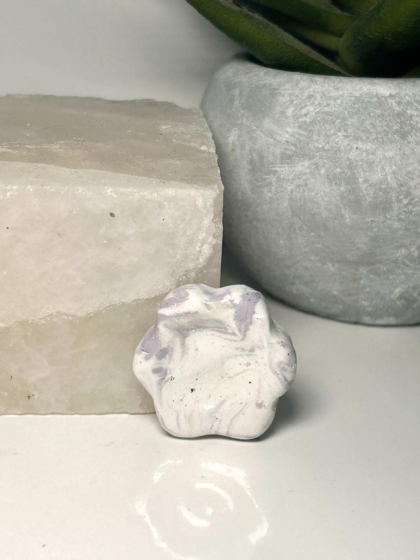 White and Purple Worry Stone
