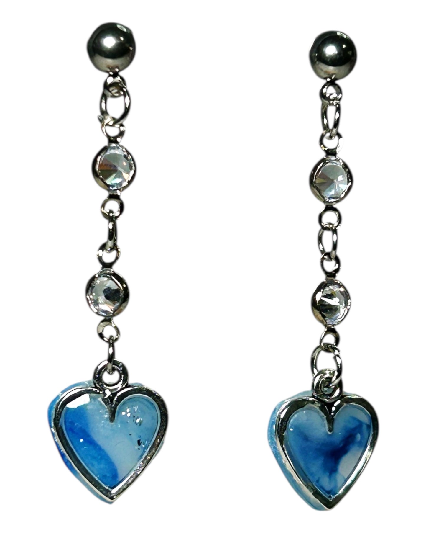 Marble Blue Hearts