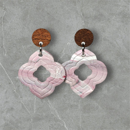 Pink Swirl Dangles