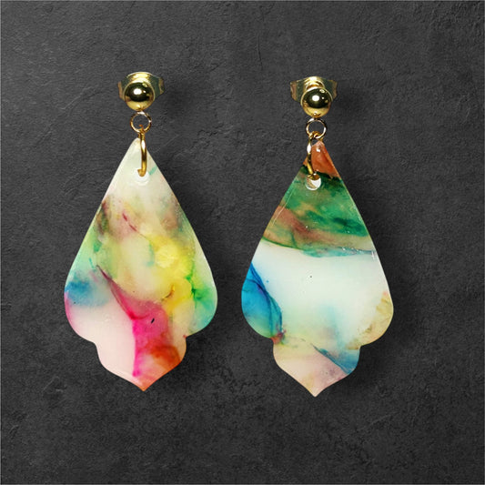 Rainbow Scallop Dangles